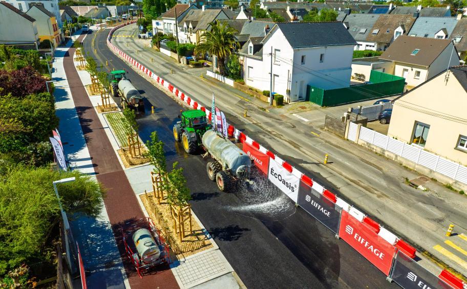 Une chaussée 100% perméable signée Eiffage Route à Saint-Nazaire (44)