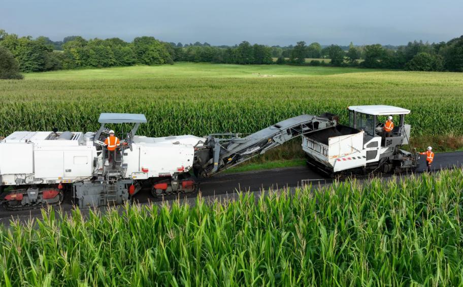 Notre atelier de retraitement mobile à froid ARM 2500® à l’action sur les routes normandes