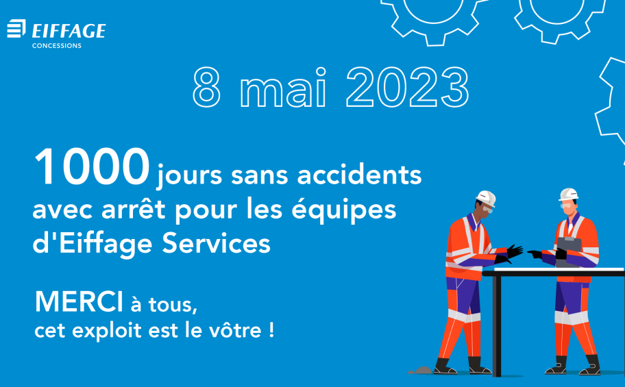 1000 jours sans accident avec arrêt chez Eiffage Services