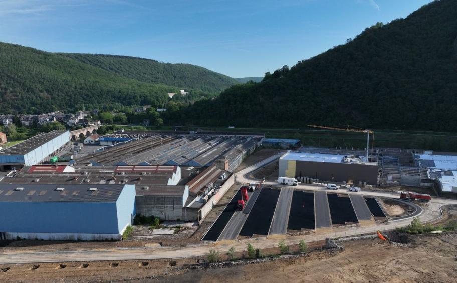 A permeable parking lot in Revin, in the French Ardennes, by Eiffage Route