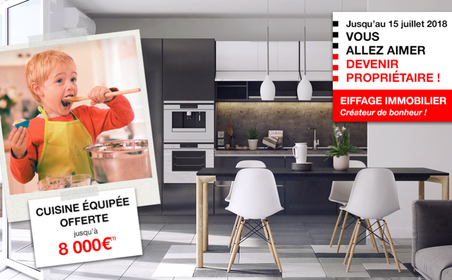 Votre cuisine équipée offerte pour votre appartement neuf Eiffage Immobilier