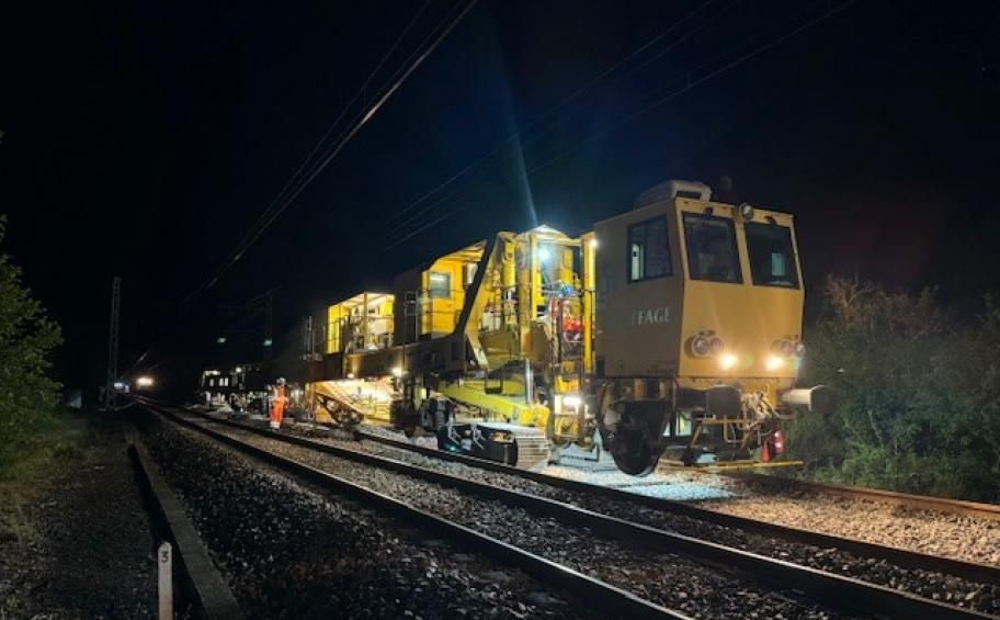 Eiffage Rail procède au renouvellement de 35 km de voies entre Cahors (46) et Caussade (82)