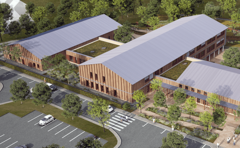Eiffage Construction will build an all-wood school complex in Gournay-en-Bray, setting a model for energy efficiency (Seine-Maritime, France).