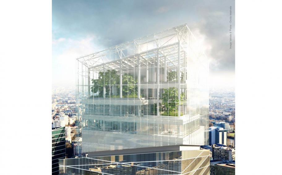 Eiffage Metal crowns Saint Gobain Tower in La Défense