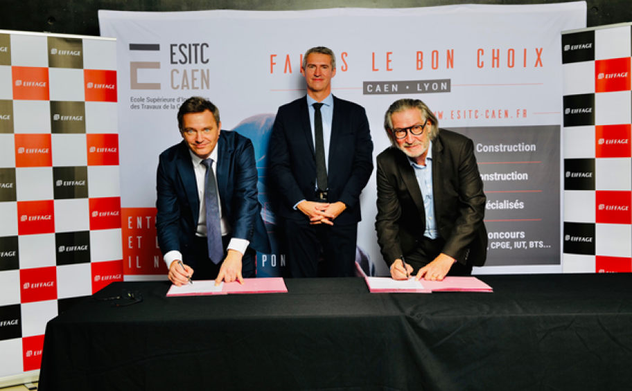 ESITC Caen et Eiffage Génie Civil signent une chaire d'entreprise Génie civil