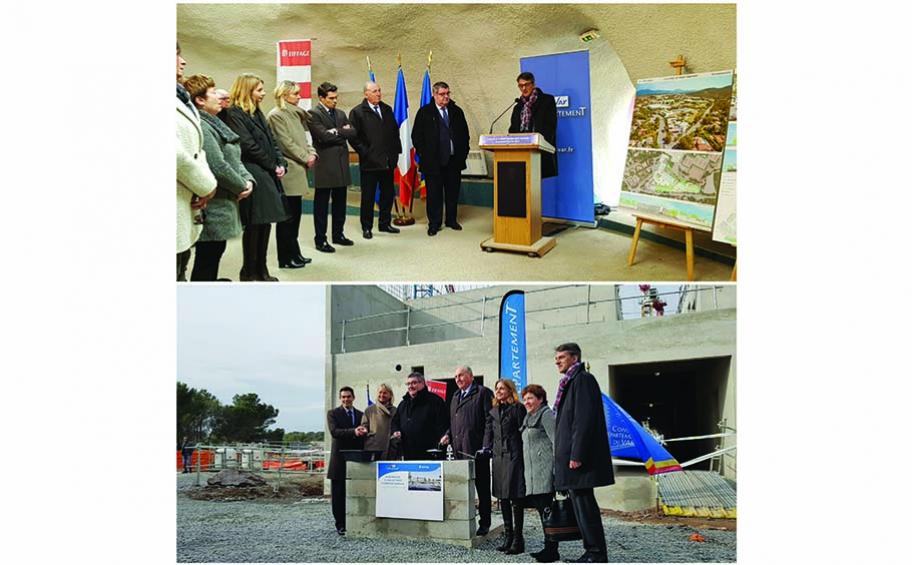 1ère pierre du collège de l'Estérel à Saint-Raphaël